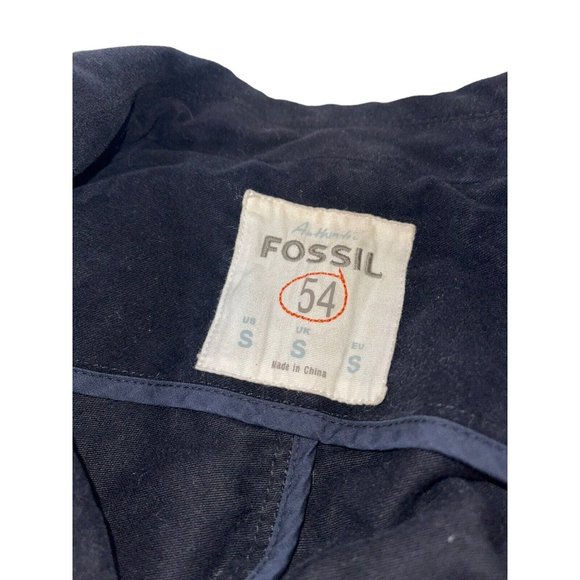 Vintage Fossil Womens 3 Button Blazer Size Small Black 100% Cotton READ - Picture 4 of 6